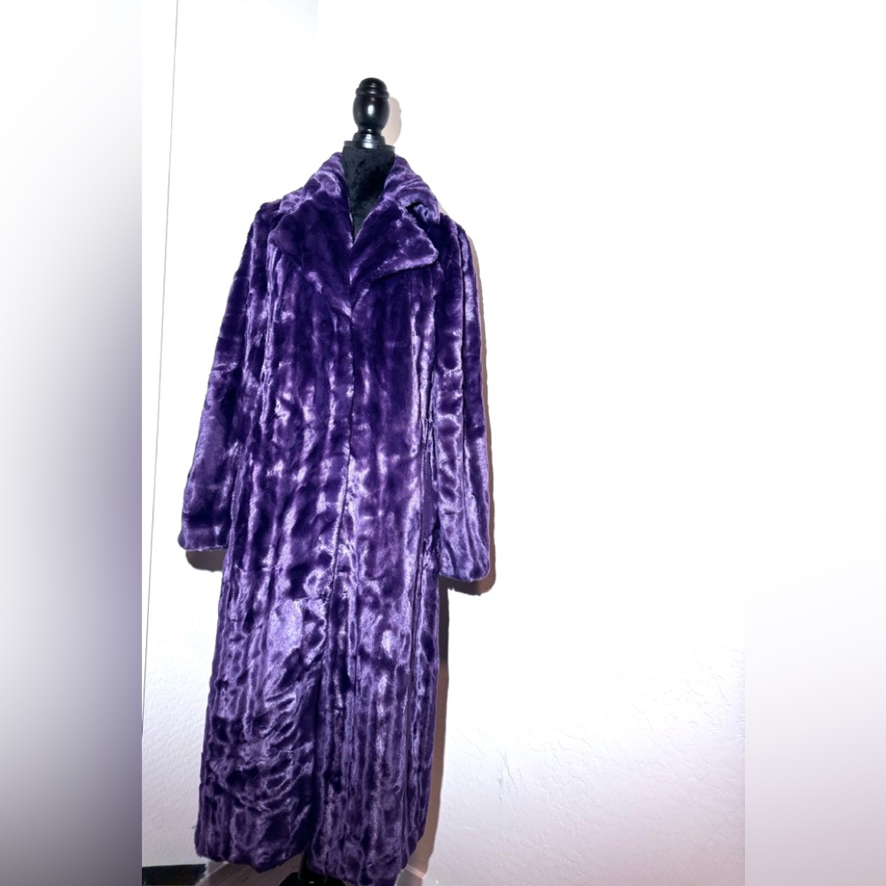 Unreal Fur Anthropologie Purple Vegan Fur Coat S